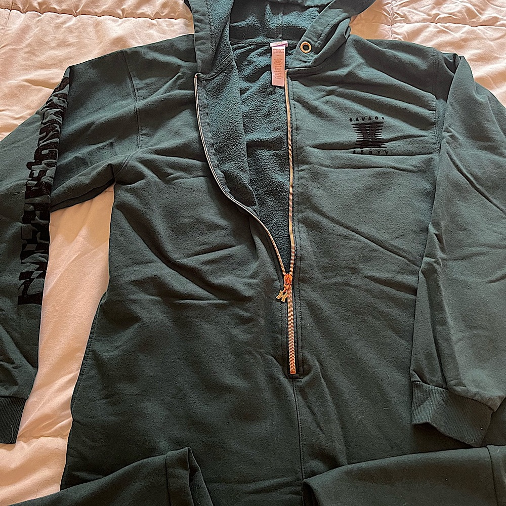 Savage Fenty emerald green jumpsuit. Amazingly comfortable and cute!